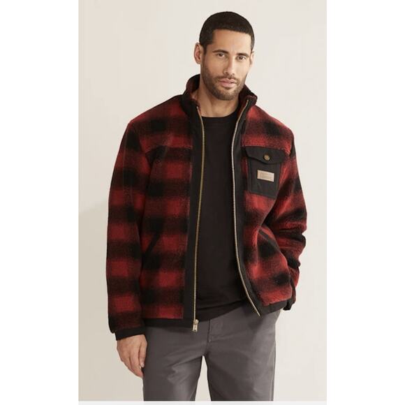 Pendleton Vintage Camas Red Buffalo Plaid Fleece Field Jacket XL - Picture 3 of 6